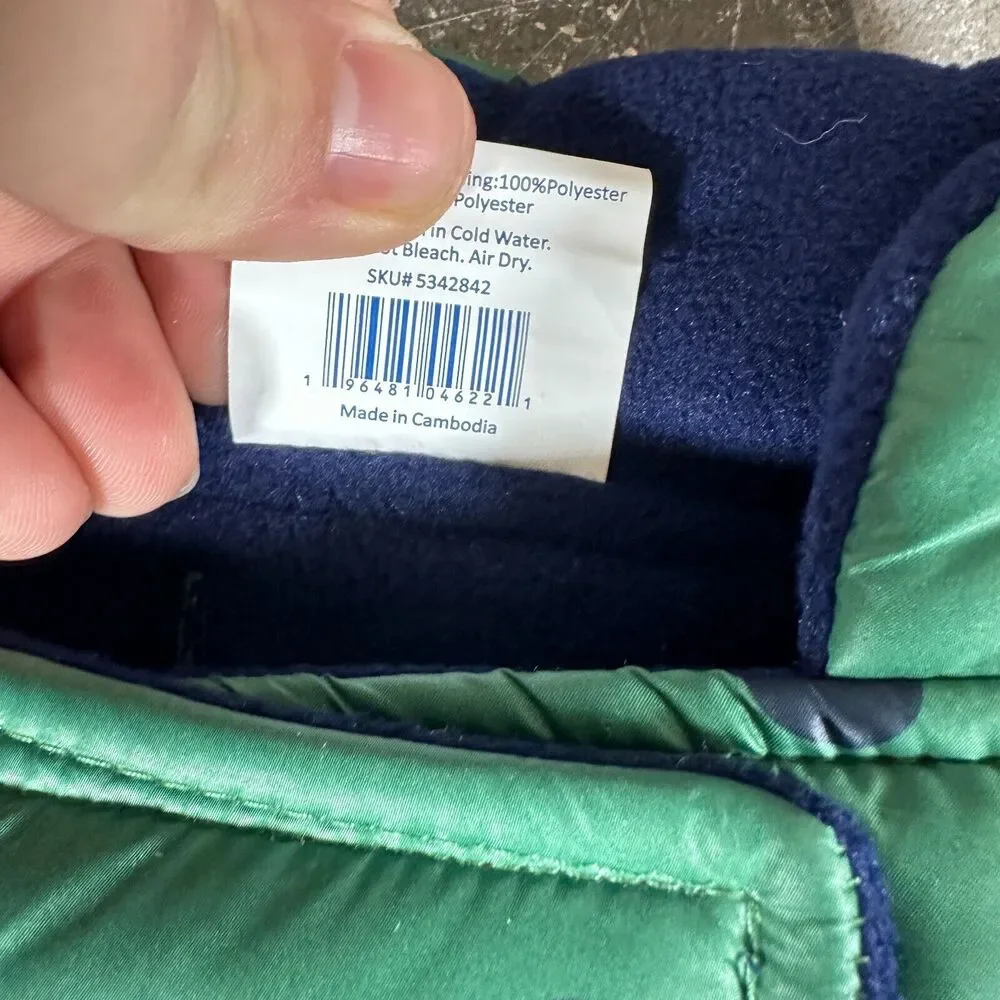 Top-Paw‎ Dog Puffer Jacket Size Large Green Polka Dot New w/tags